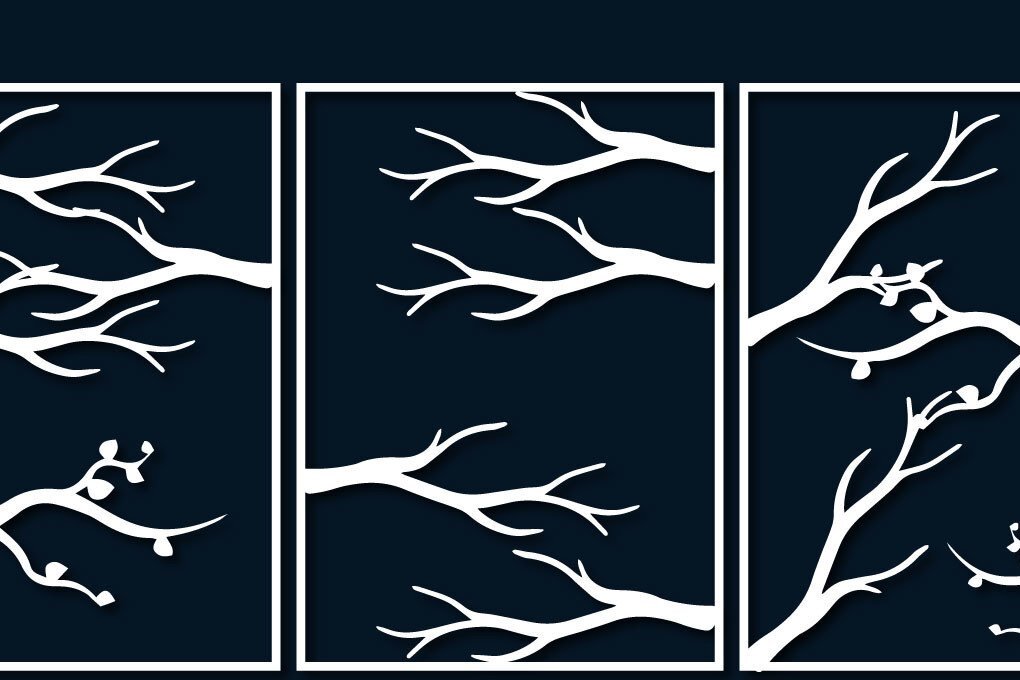 Intra απο ξύλο plywood 3mm-4mm πάχος – Δέσμη κλάδων δέντρου Δίασταση  20x20 cm INTRAFABR-39848178