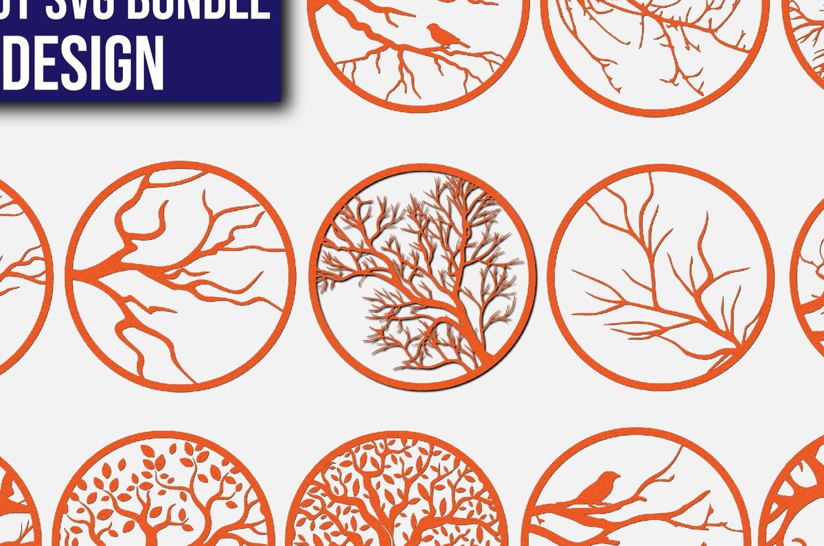 Intra απο ξύλο plywood 3mm-4mm πάχος – Δέσμη κομμένα με λέιζερ κλαδιά δέντρων Δίασταση  20x20 cm INTRAFABR-75226782