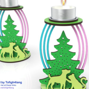 Intra απο ξύλο plywood 3mm-4mm πάχος – Χριστουγεννιάτικο κερί δέντρου, Δίασταση  20x20 cm INTRAFABR-79567352