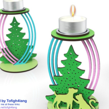 Intra απο ξύλο plywood 3mm-4mm πάχος – Χριστουγεννιάτικο κερί δέντρου, Δίασταση  20x20 cm INTRAFABR-79567352 - Image 2