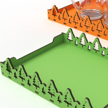 Intra απο ξύλο plywood 3mm-4mm πάχος – Χριστουγεννιάτικος δίσκος σερβιρίσματος δέντρου, Δίασταση  20x20 cm INTRAFABR-80983823 - Image 1