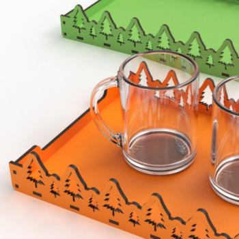 Intra απο ξύλο plywood 3mm-4mm πάχος – Χριστουγεννιάτικος δίσκος σερβιρίσματος δέντρου, Δίασταση  20x20 cm INTRAFABR-80983823 - Image 3