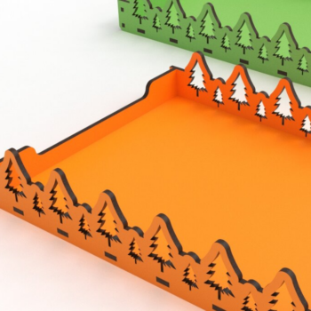Intra απο ξύλο plywood 3mm-4mm πάχος – Χριστουγεννιάτικος δίσκος σερβιρίσματος δέντρου, Δίασταση  20x20 cm INTRAFABR-80983823 - Image 4