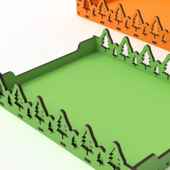 Intra απο ξύλο plywood 3mm-4mm πάχος – Χριστουγεννιάτικος δίσκος σερβιρίσματος δέντρου, Δίασταση  20x20 cm INTRAFABR-80983823 - Image 5