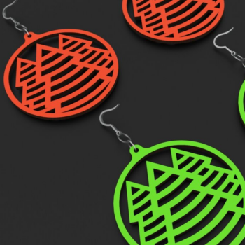 Intra απο ξύλο plywood 3mm-4mm πάχος – Δέντρο, Χριστουγεννιάτικο, Σκουλαρίκια, Δίασταση  5x5 cm INTRAFABR-81778226 - Image 3