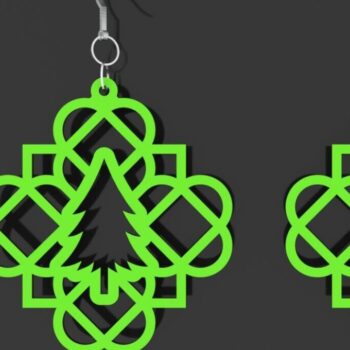 Intra απο ξύλο plywood 3mm-4mm πάχος – Δέντρο Χριστουγεννιάτικα Σκουλαρίκια Κοπή λέιζερ Δίασταση  5x5 cm INTRAFABR-80908436 - Image 1