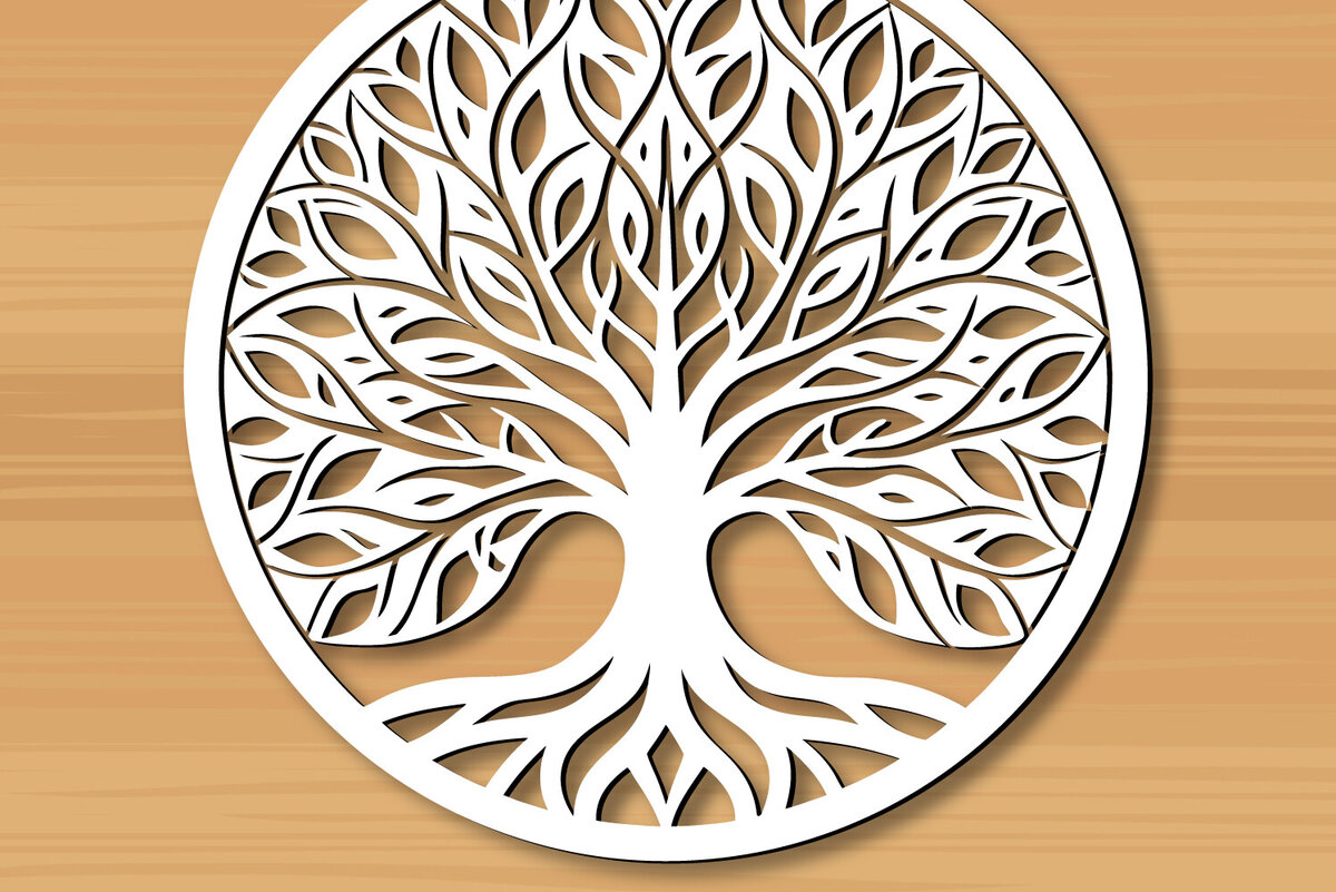 Intra απο ξύλο plywood 3mm-4mm πάχος –  κοπής με λέιζερ δέντρου 10 Δίασταση  20x20 cm INTRAFABR-122936222