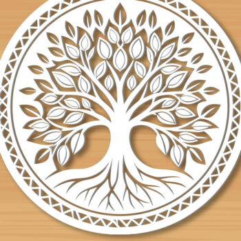 Intra απο ξύλο plywood 3mm-4mm πάχος –  κοπής με λέιζερ δέντρου 2 Δίασταση  20x20 cm INTRAFABR-122936189 - Image 1