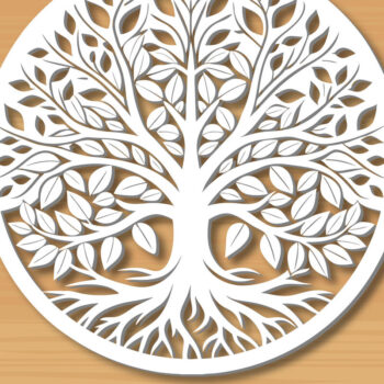 Intra απο ξύλο plywood 3mm-4mm πάχος –  κοπής με λέιζερ δέντρου 3 Δίασταση  20x20 cm INTRAFABR-122936195 - Image 1