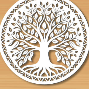 Intra απο ξύλο plywood 3mm-4mm πάχος –  κοπής με λέιζερ δέντρου 6 Δίασταση  20x20 cm INTRAFABR-122936205