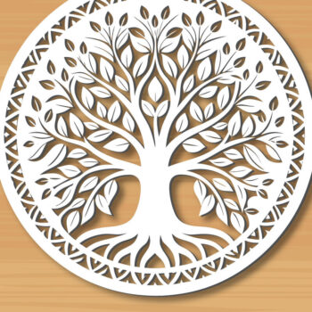 Intra απο ξύλο plywood 3mm-4mm πάχος –  κοπής με λέιζερ δέντρου 6 Δίασταση  20x20 cm INTRAFABR-122936205 - Image 1