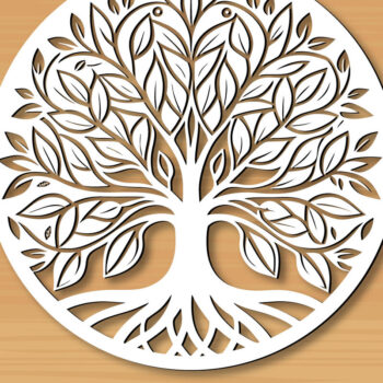 Intra απο ξύλο plywood 3mm-4mm πάχος –  κοπής με λέιζερ δέντρου 8 Δίασταση  20x20 cm INTRAFABR-122936210 - Image 1