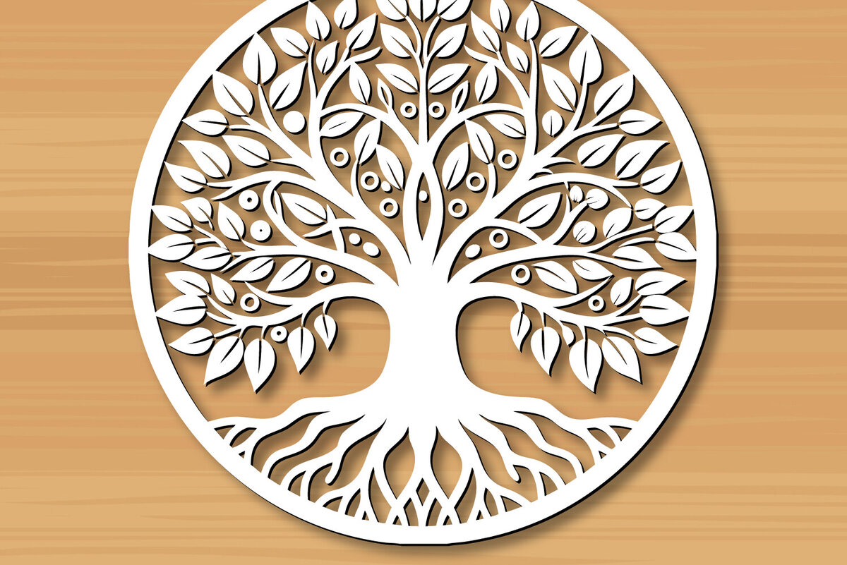 Intra απο ξύλο plywood 3mm-4mm πάχος –  κοπής με λέιζερ δέντρου 9 Δίασταση  20x20 cm INTRAFABR-122936219