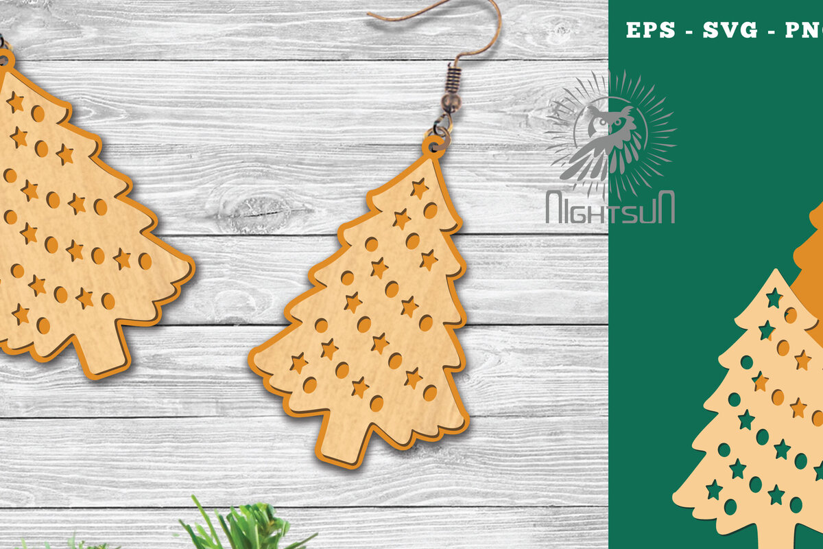 Intra απο ξύλο plywood 3mm-4mm πάχος – Δέντρα σκουλαρίκια κομμένα με λέιζερ 1 Δίασταση  5x5 cm INTRAFABR-112552244