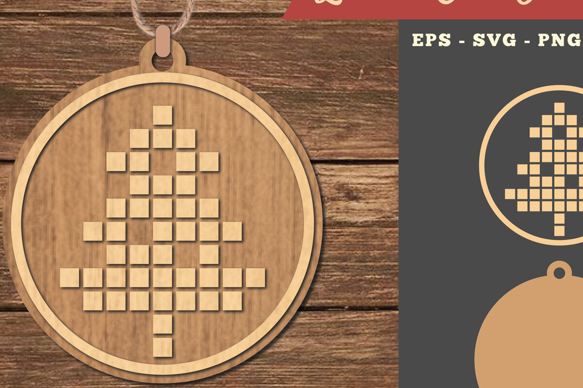 Intra απο ξύλο plywood 3mm-4mm πάχος – Στολίδι κοπής με λέιζερ δέντρου Δίασταση  20x20 cm INTRAFABR-111527319