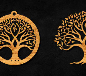 Intra απο ξύλο plywood 3mm-4mm πάχος – Αρχείο CUT Cut Tree Δίασταση  20x20 cm INTRAFABR-99084029