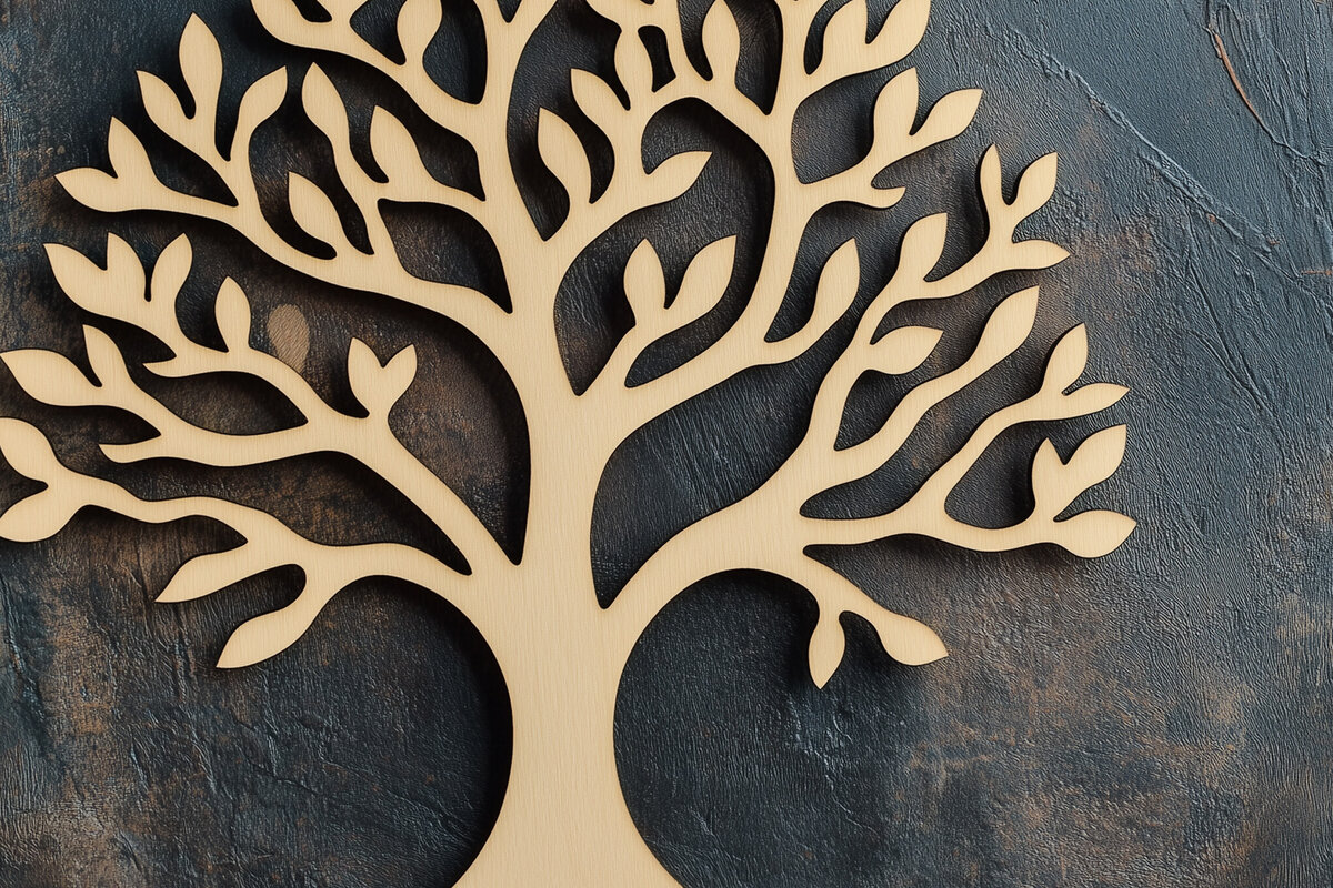 Intra απο ξύλο plywood 3mm-4mm πάχος – Αρχείο αποκοπής με λέιζερ δέντρου Δίασταση  20x20 cm INTRAFABR-111581411