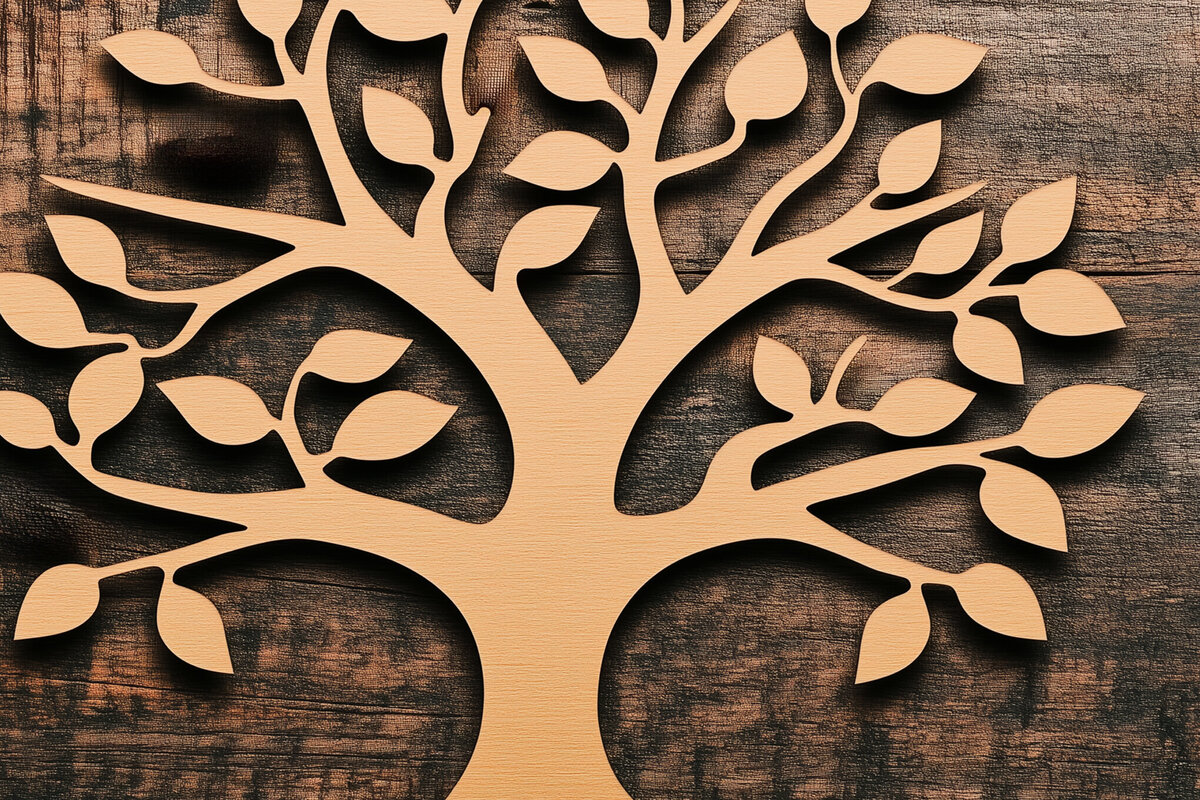 Intra απο ξύλο plywood 3mm-4mm πάχος – Αρχείο αποκοπής με λέιζερ δέντρου Δίασταση  20x20 cm INTRAFABR-111583428