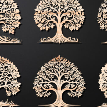 Intra απο ξύλο plywood 3mm-4mm πάχος – Πακέτο αρχείου Cut Cut Tree 01 Δίασταση  20x20 cm INTRAFABR-108740160 - Image 1