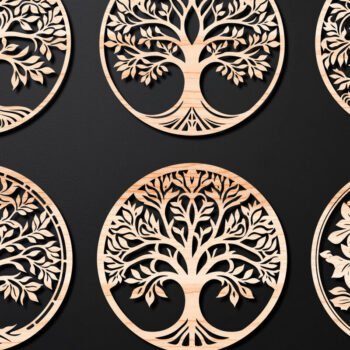 Intra απο ξύλο plywood 3mm-4mm πάχος – Πακέτο αρχείου Cut Cut Tree 04 Δίασταση  20x20 cm INTRAFABR-108740230 - Image 1