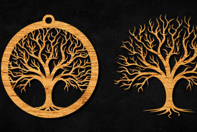 Intra απο ξύλο plywood 3mm-4mm πάχος – Πακέτο αρχείου Cut Cut Tree Δίασταση  20x20 cm INTRAFABR-99084605