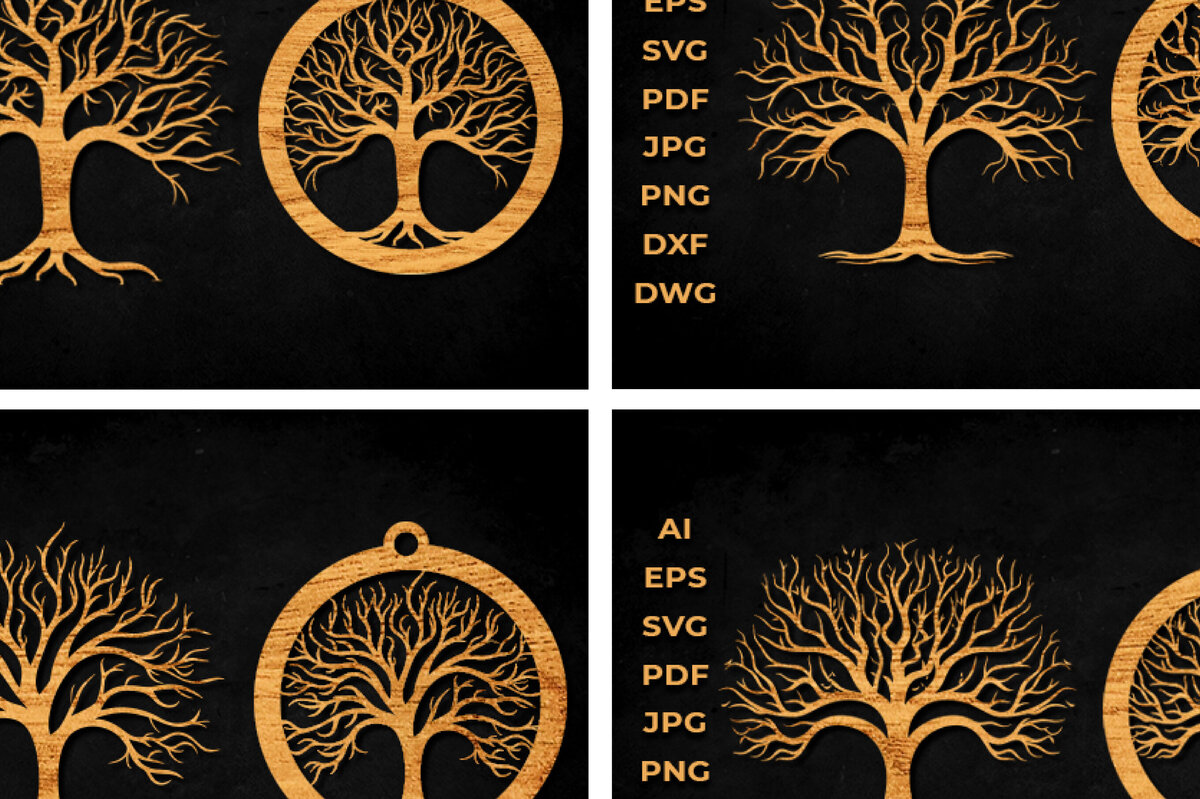 Intra απο ξύλο plywood 3mm-4mm πάχος – Πακέτο αρχείου CUT Cut Tree Δίασταση  20x20 cm INTRAFABR-99791250