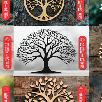 Intra απο ξύλο plywood 3mm-4mm πάχος – Πακέτο αρχείου Cut Cut Tree Δίασταση  20x20 cm INTRAFABR-111608786 - Image 1