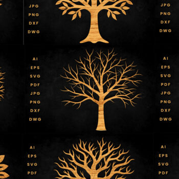 Intra απο ξύλο plywood 3mm-4mm πάχος – SVG Bundle Cut Tree Δίασταση  20x20 cm INTRAFABR-117247968 - Image 1