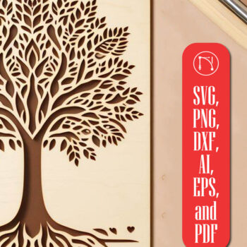 Intra απο ξύλο plywood 3mm-4mm πάχος – Πακέτο αρχείου Cut Cut Tree Δίασταση  20x20 cm INTRAFABR-96880795 - Image 2
