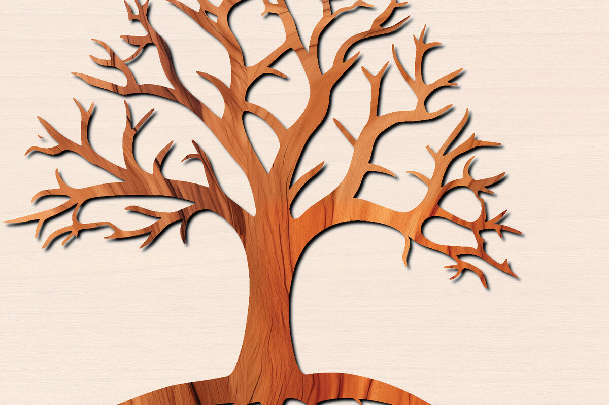 Intra απο ξύλο plywood 3mm-4mm πάχος – Αρχείο κοπής δέντρου με λέιζερ Δίασταση  20x20 cm INTRAFABR-100569790