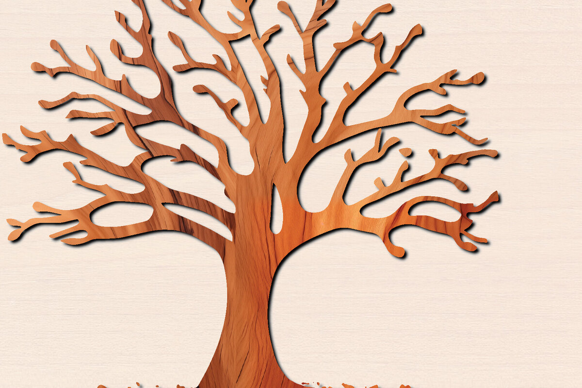 Intra απο ξύλο plywood 3mm-4mm πάχος – Αρχείο κοπής δέντρου με λέιζερ Δίασταση  20x20 cm INTRAFABR-100569841