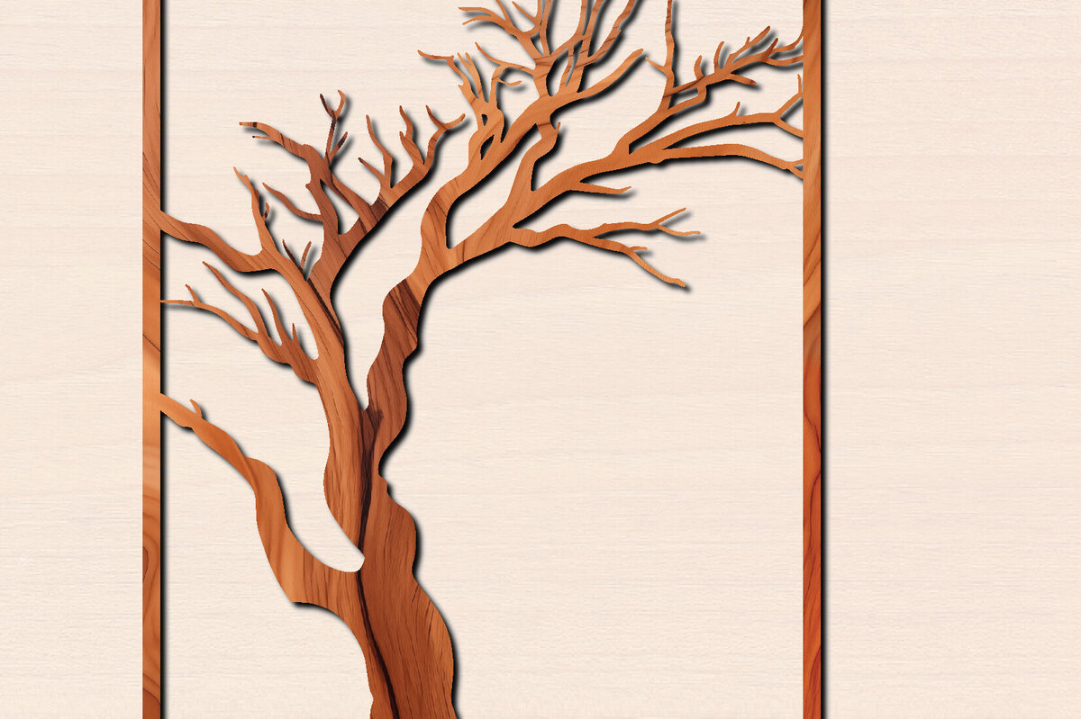 Intra απο ξύλο plywood 3mm-4mm πάχος – Αρχείο κοπής δέντρου με λέιζερ Δίασταση  20x20 cm INTRAFABR-100569897