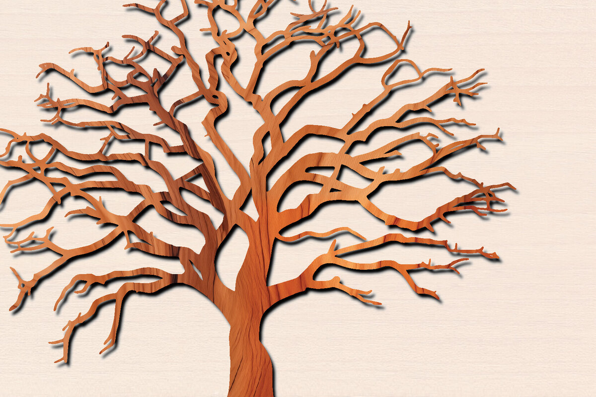 Intra απο ξύλο plywood 3mm-4mm πάχος – Αρχείο κοπής δέντρου με λέιζερ Δίασταση  20x20 cm INTRAFABR-100569978