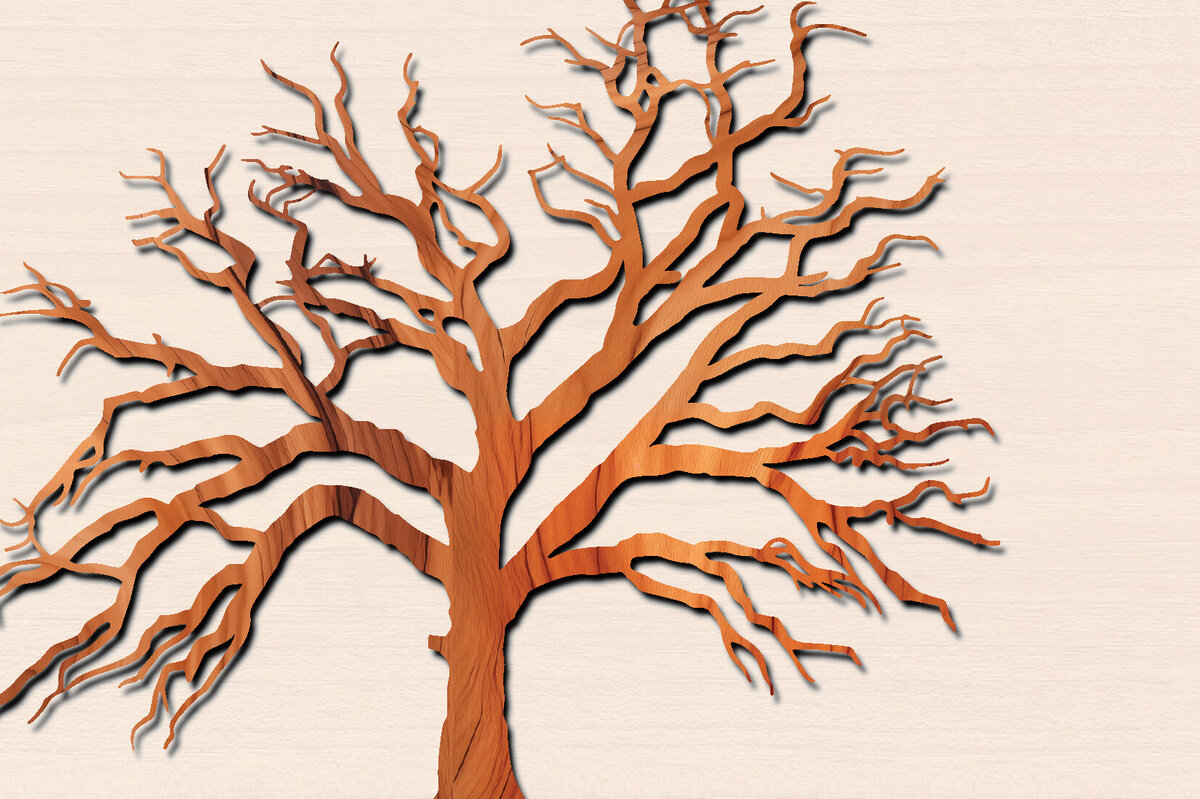 Intra απο ξύλο plywood 3mm-4mm πάχος – Αρχείο κοπής δέντρου με λέιζερ Δίασταση  20x20 cm INTRAFABR-100570033