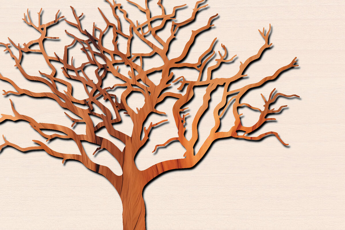 Intra απο ξύλο plywood 3mm-4mm πάχος – Αρχείο κοπής δέντρου με λέιζερ Δίασταση  20x20 cm INTRAFABR-100570149