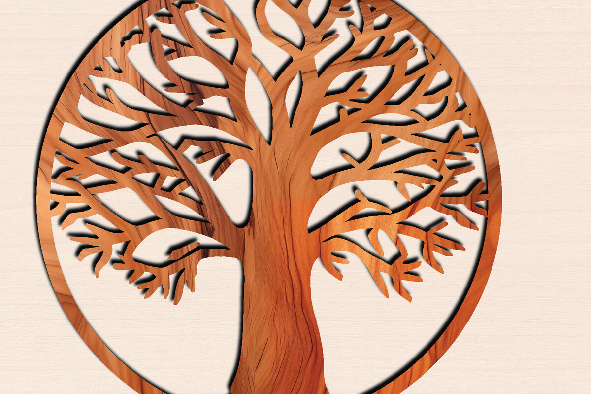 Intra απο ξύλο plywood 3mm-4mm πάχος – Αρχείο κοπής δέντρου με λέιζερ Δίασταση  20x20 cm INTRAFABR-100570225