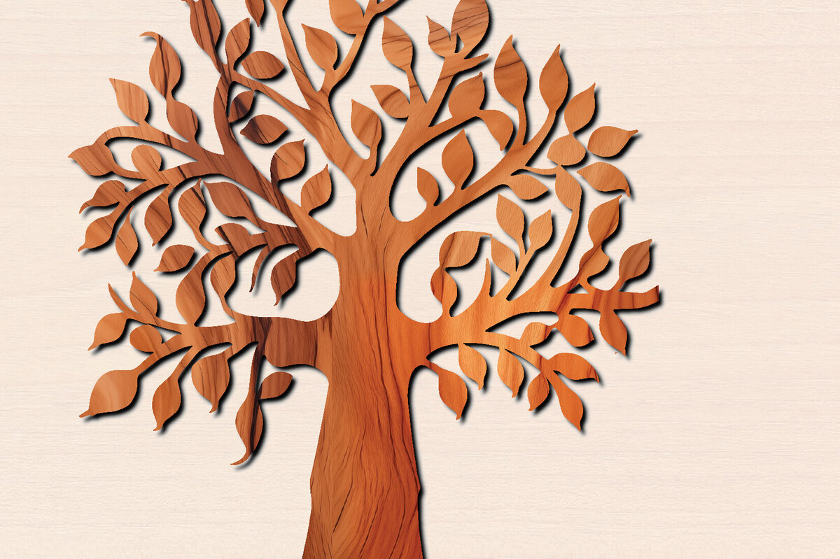 Intra απο ξύλο plywood 3mm-4mm πάχος – Αρχείο κοπής δέντρου με λέιζερ Δίασταση  20x20 cm INTRAFABR-100570291