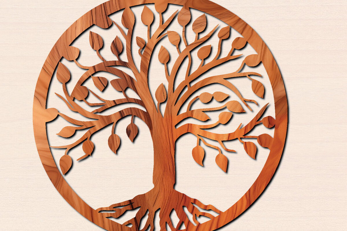 Intra απο ξύλο plywood 3mm-4mm πάχος – Αρχείο κοπής δέντρου με λέιζερ Δίασταση  20x20 cm INTRAFABR-100570346