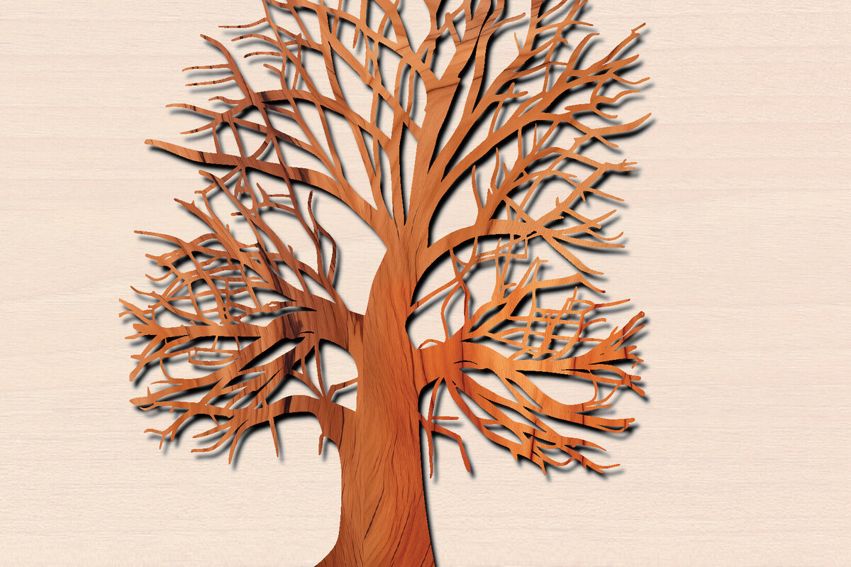 Intra απο ξύλο plywood 3mm-4mm πάχος – Αρχείο κοπής δέντρου με λέιζερ Δίασταση  20x20 cm INTRAFABR-100570388