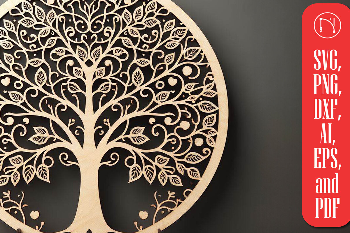 Intra απο ξύλο plywood 3mm-4mm πάχος – Αρχείο κοπής δέντρου με λέιζερ Δίασταση  20x20 cm INTRAFABR-96717296