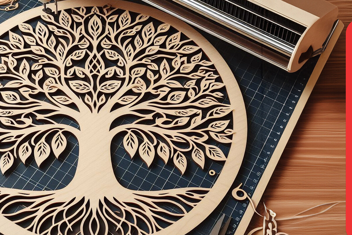 Intra απο ξύλο plywood 3mm-4mm πάχος – Αρχείο κοπής δέντρου με λέιζερ Δίασταση  20x20 cm INTRAFABR-96793378