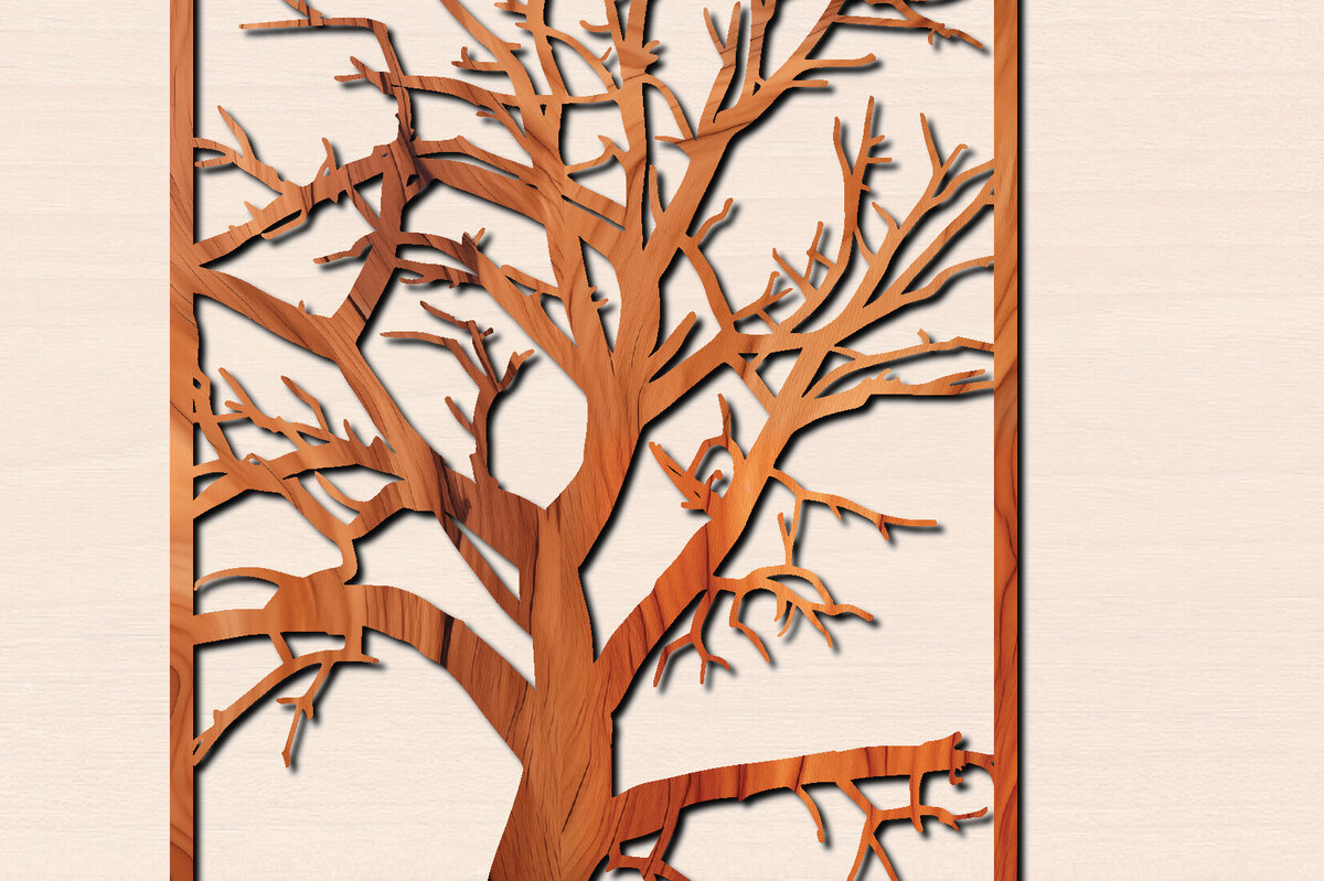 Intra απο ξύλο plywood 3mm-4mm πάχος – Αρχείο κοπής δέντρου με λέιζερ Δίασταση  20x20 cm INTRAFABR-100569317