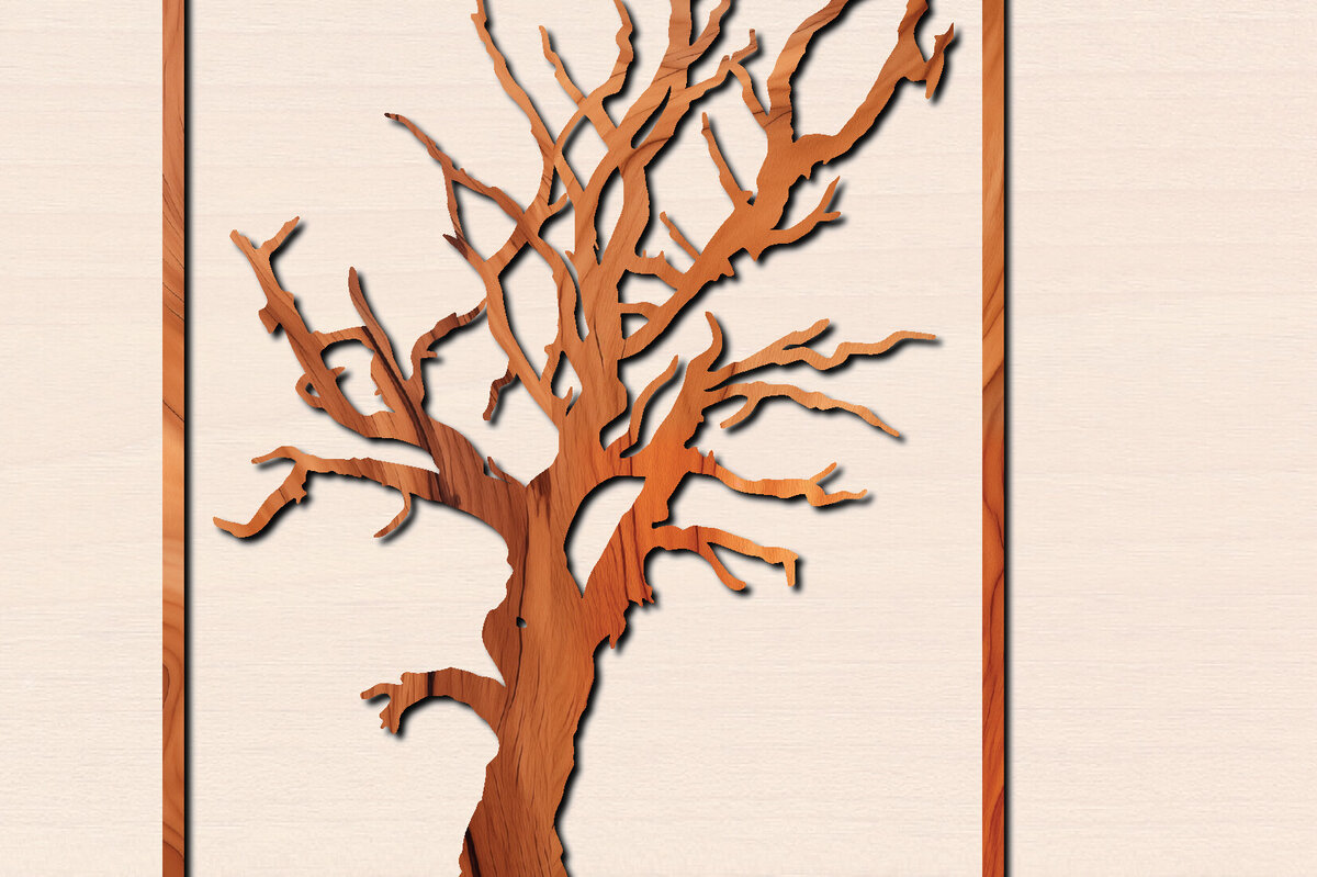 Intra απο ξύλο plywood 3mm-4mm πάχος – Αρχείο κοπής δέντρου με λέιζερ Δίασταση  20x20 cm INTRAFABR-100569437