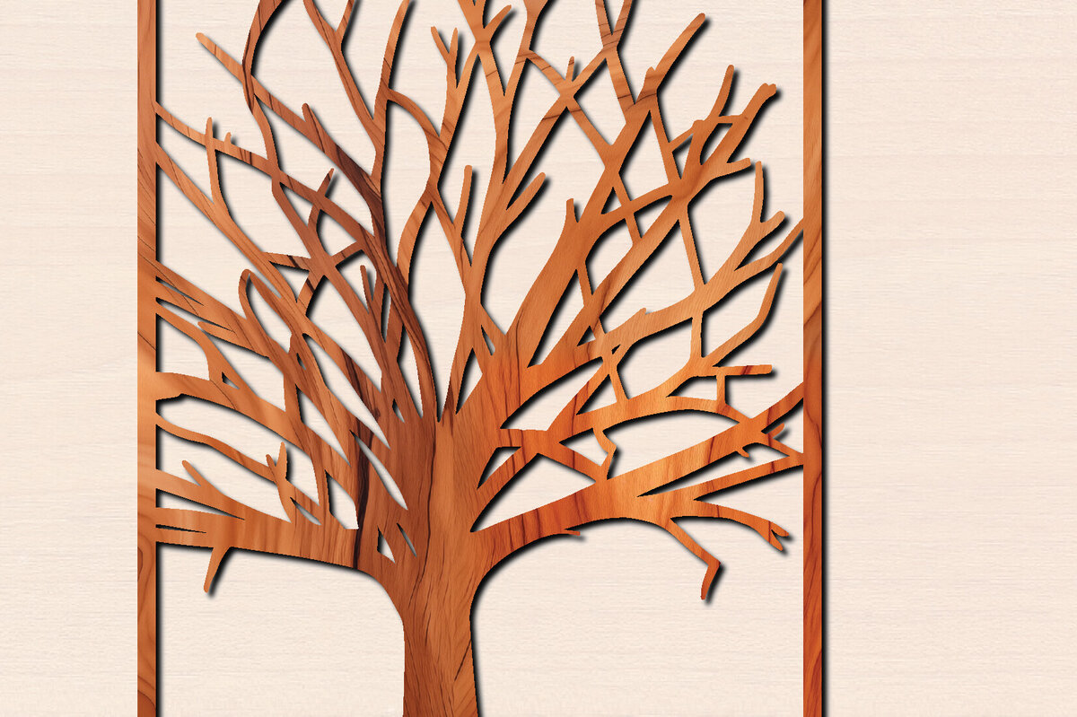 Intra απο ξύλο plywood 3mm-4mm πάχος – Αρχείο κοπής δέντρου με λέιζερ Δίασταση  20x20 cm INTRAFABR-100569587