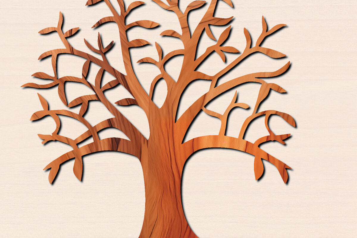 Intra απο ξύλο plywood 3mm-4mm πάχος – Αρχείο κοπής δέντρου με λέιζερ Δίασταση  20x20 cm INTRAFABR-100569730