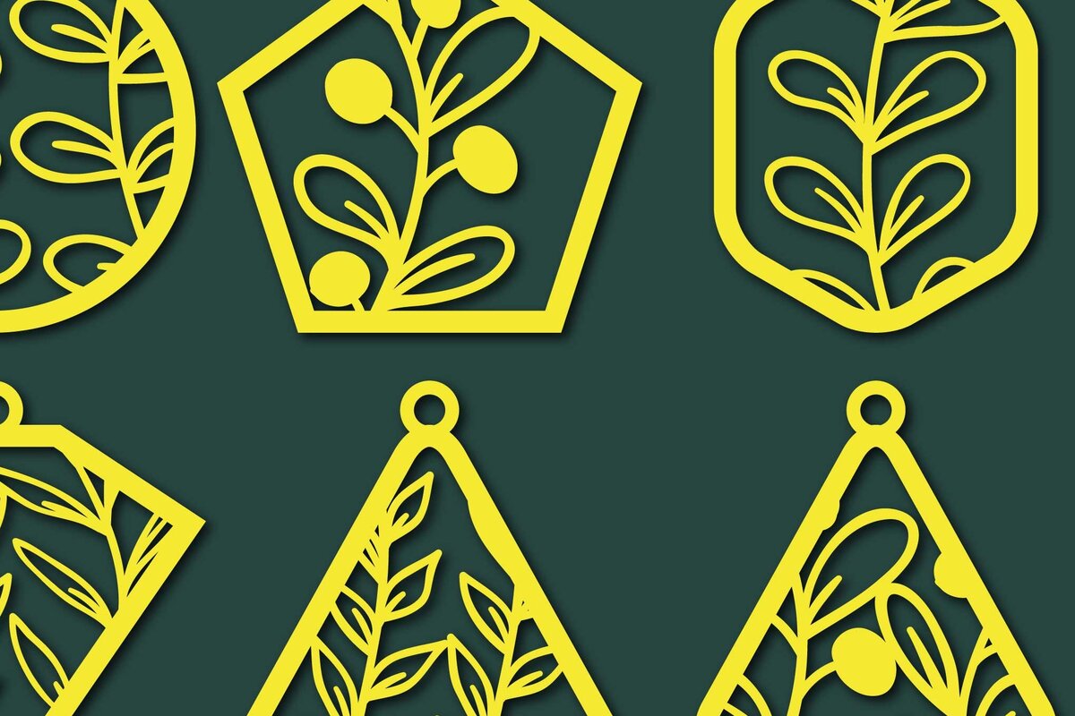 Intra απο ξύλο plywood 3mm-4mm πάχος – Σκουλαρίκι με φύλλα δέντρου Δέσμη κοπής με λέιζερ Δίασταση  5x5 cm INTRAFABR-65539274