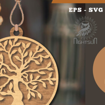 Intra απο ξύλο plywood 3mm-4mm πάχος – Στολίδι Tree Life2 Δίασταση  20x20 cm INTRAFABR-113541736 - Image 1