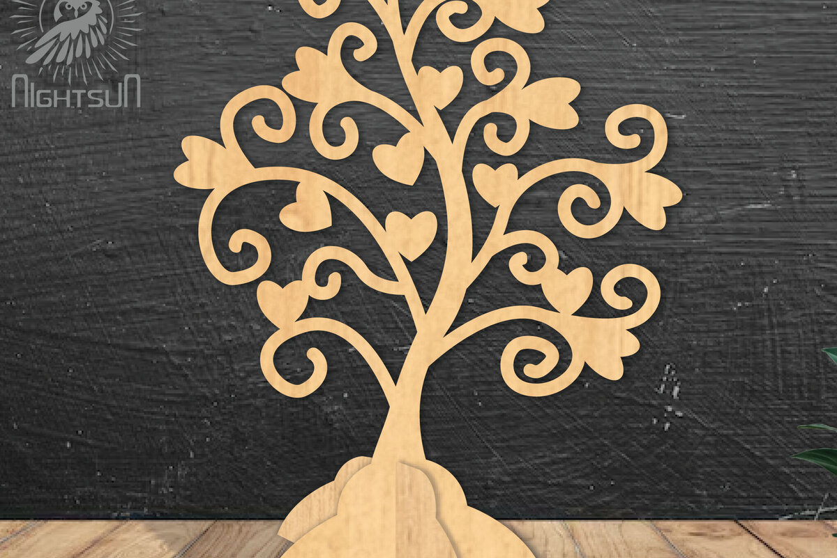 Intra απο ξύλο plywood 3mm-4mm πάχος – Διακόσμηση σπιτιού Tree Love1 Δίασταση  20x20 cm INTRAFABR-114306127