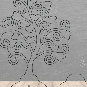 Intra απο ξύλο plywood 3mm-4mm πάχος – Διακόσμηση σπιτιού Tree Love1 Δίασταση  20x20 cm INTRAFABR-114306127 - Image 2