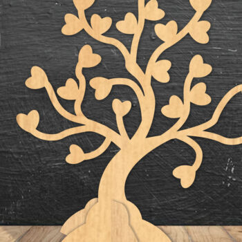 Intra απο ξύλο plywood 3mm-4mm πάχος – Διακόσμηση σπιτιού Tree Love2 Δίασταση  20x20 cm INTRAFABR-114306162 - Image 1